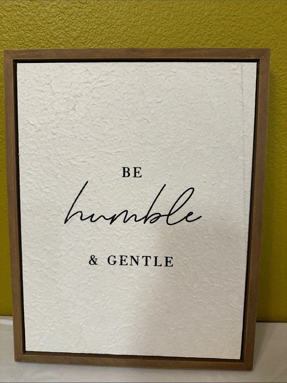 Be Humble & Gentle Framed Wall Art - White and Brown
